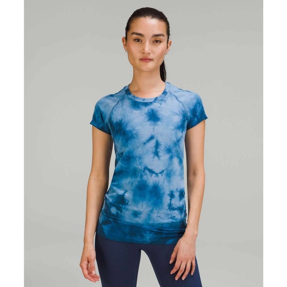 Lululemon Swiftly Tech Short Sleeve Shirt 2.0 Marble Dye Commander Sz 6 - Picture 1 of 5